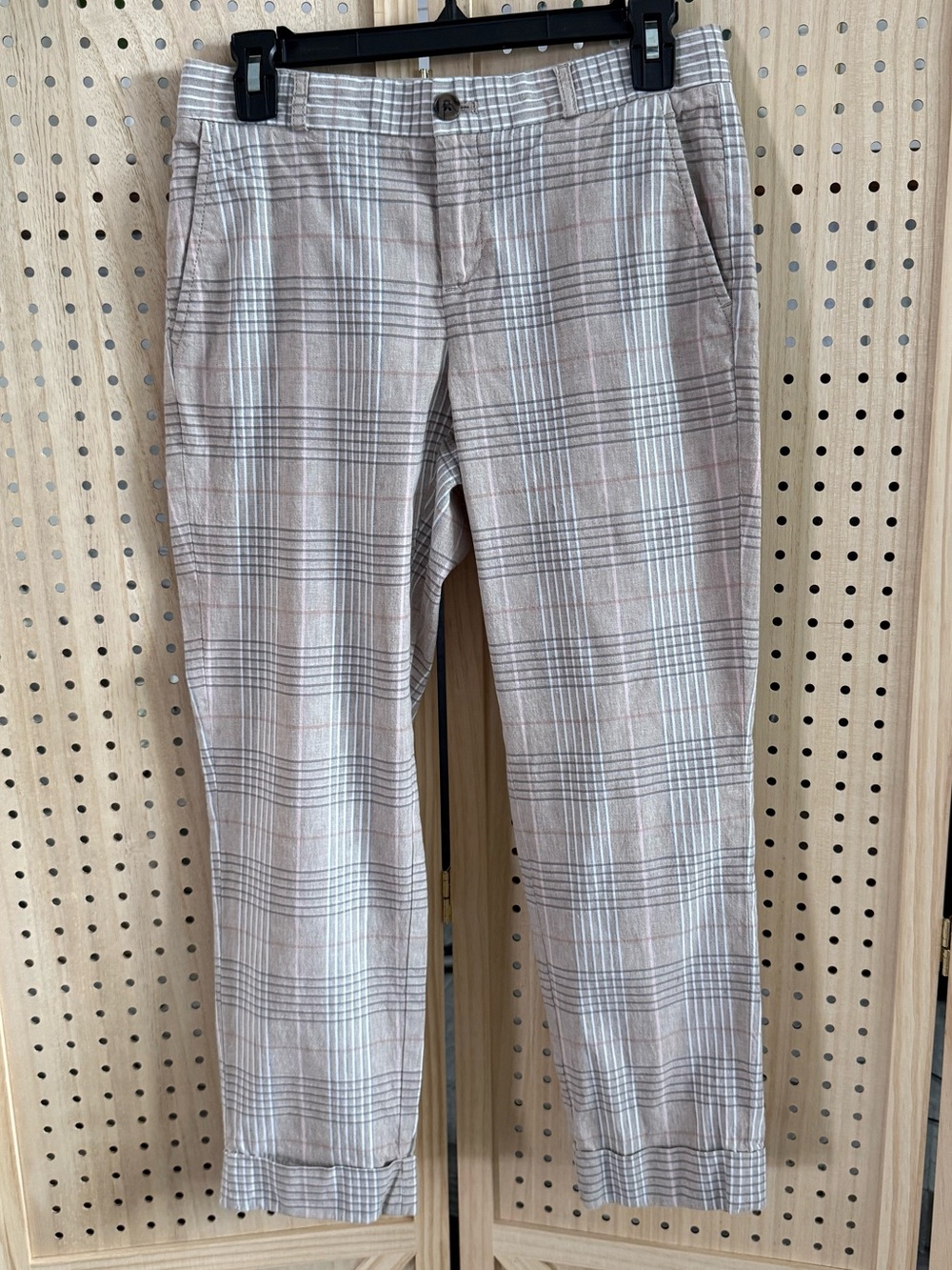 Banana Republic Plaid Chinos in Beige and Taupe